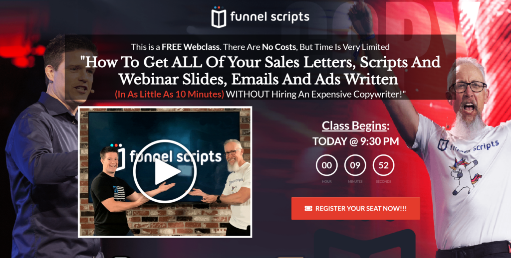 Homepage of Funnel scripts