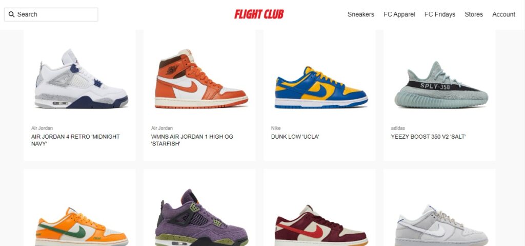 over 500 brands of sneakers at flight club