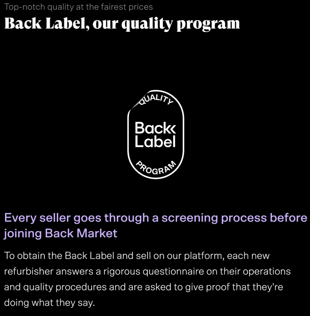 is backmarket legit - seller screening process