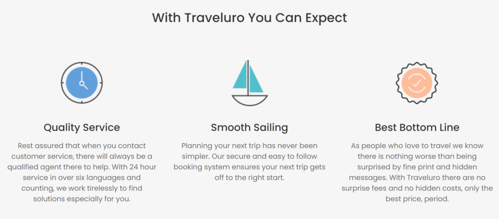 is traveluro legit? "What can you expect" screenshot