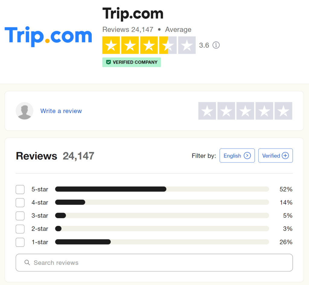 trip.com search booking number