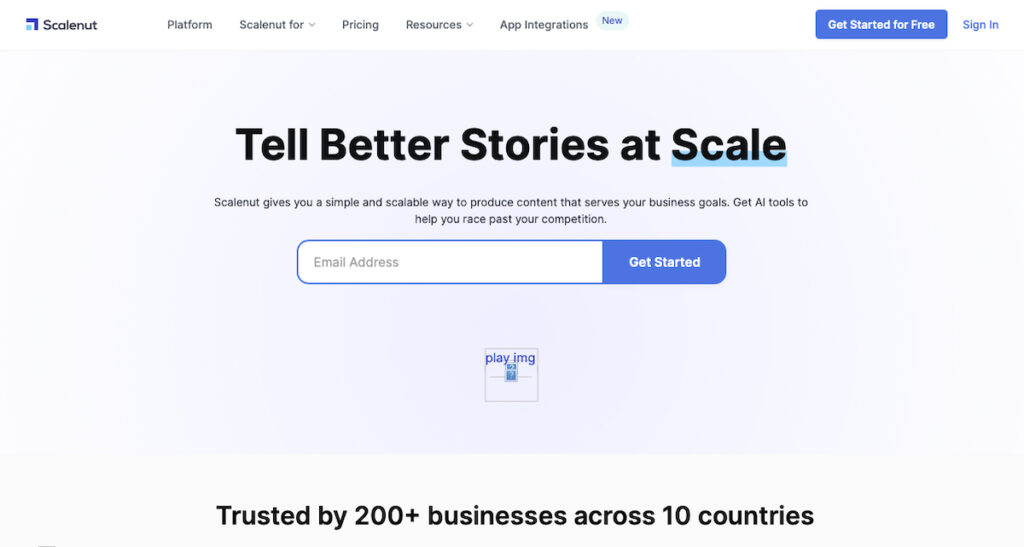 Scalenut Landing page