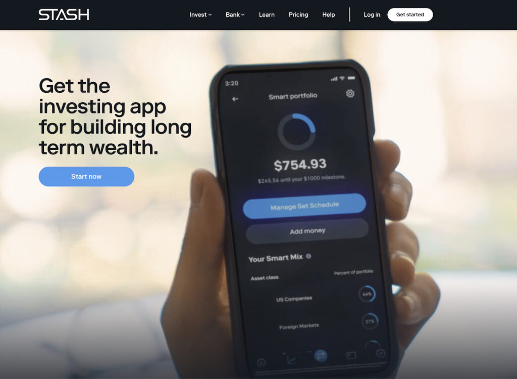 Stash Landing page