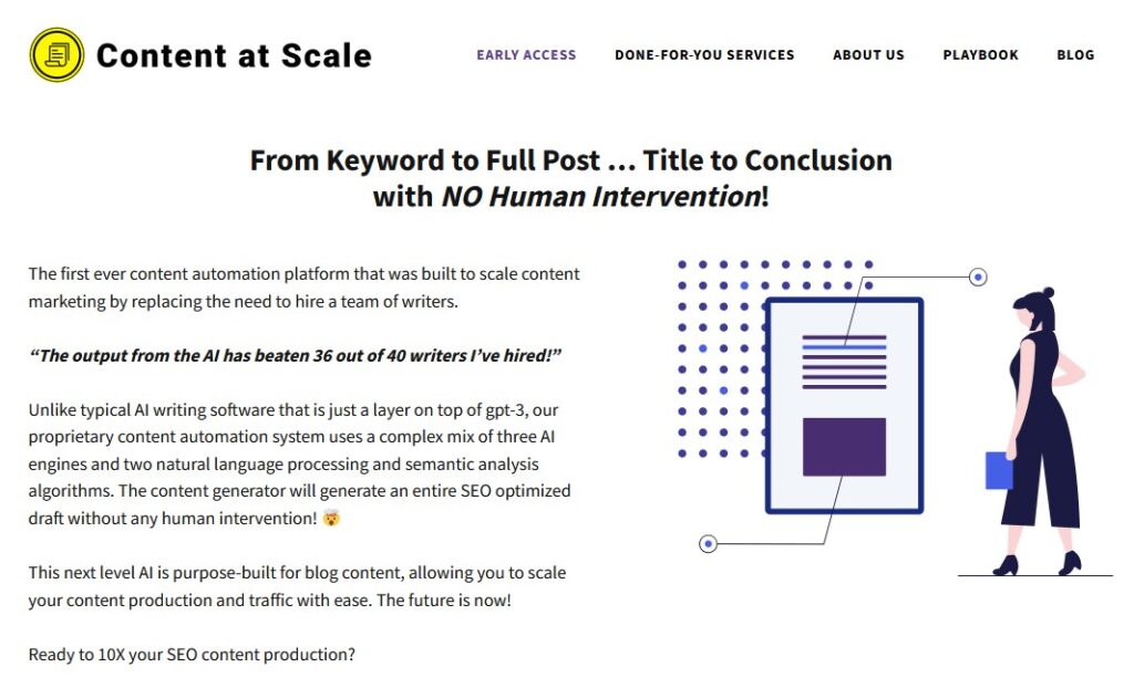 Content at Scale Interface
