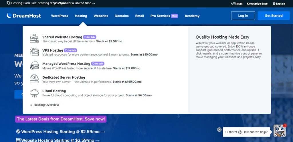 dreamhost pricing