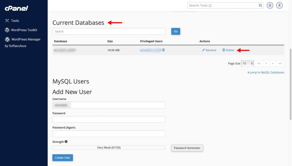 cpanel-current-database