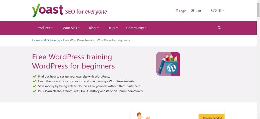 Free WordPress training WordPress for beginners Yoast