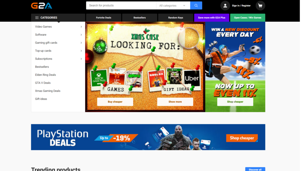 Is G2A Legit? (G2A Main Page)