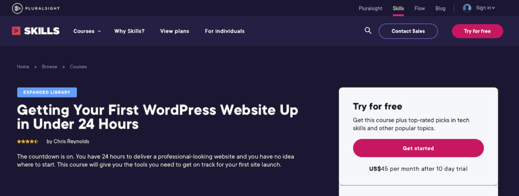 Getting Your First WordPress Website Up in Under 24 Hours Pluralsight