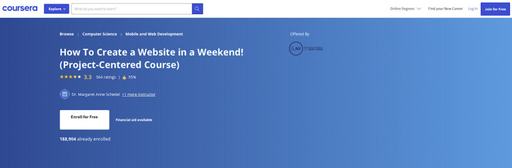 How to create a website in a weekend - Coursera