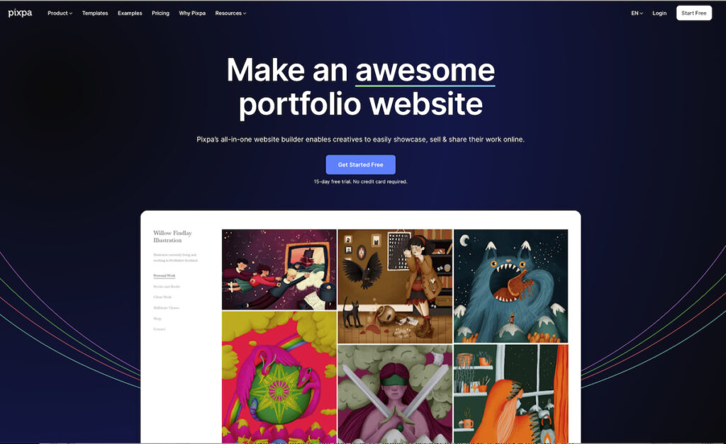 Pixpa Landing Page