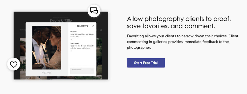 Zenfolio Allow clients to comment or favorite your images within galleries