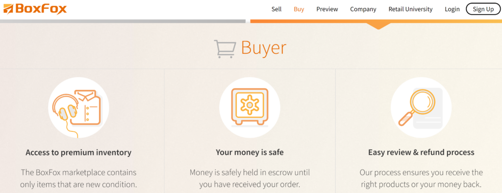 how to buy amazon returns - boxfox homepage screenshot