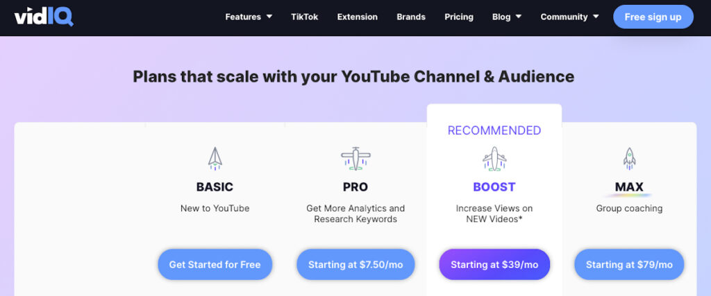 VidIQ Pricing
