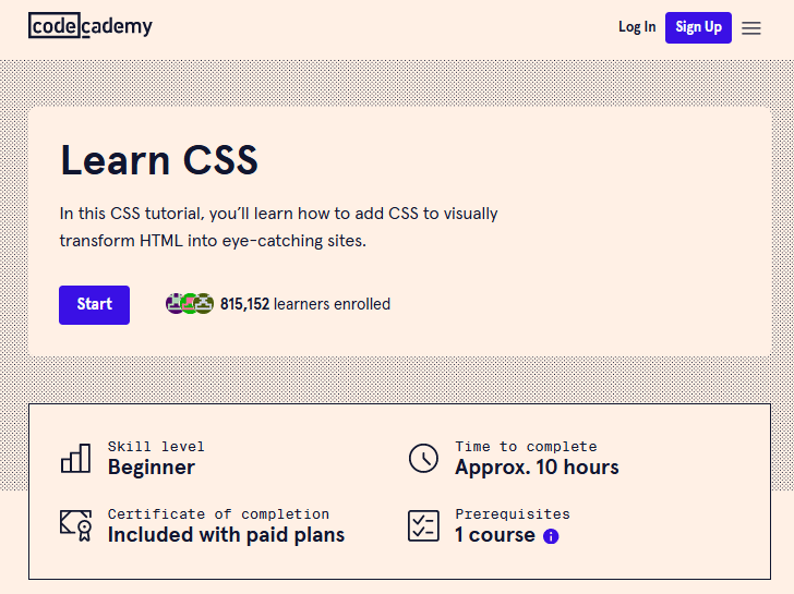 learn CSS on Code Academy