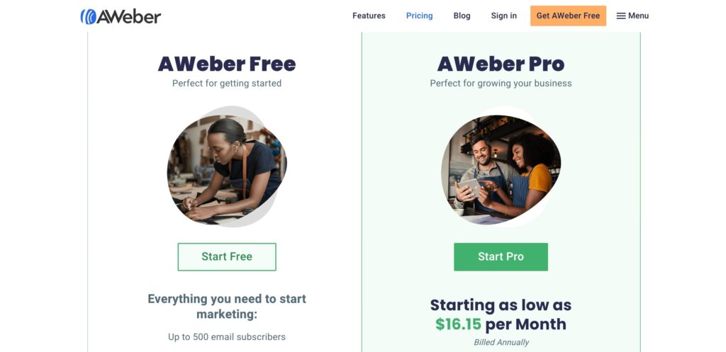 AWeber review: pricing