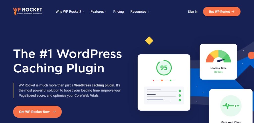 WP Rocket landing page