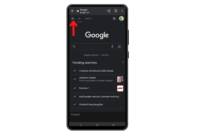 turn off trending searches - chrome on an android device