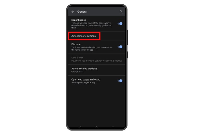 turn off trending searches in the google app - 3rd step, go to autocomplete settings