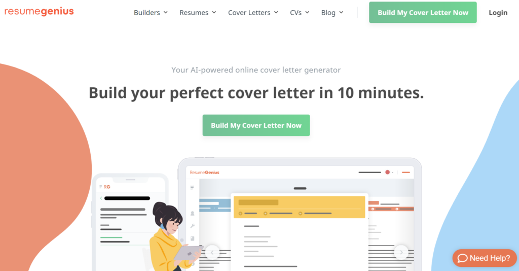 resume genius - cover letter builder