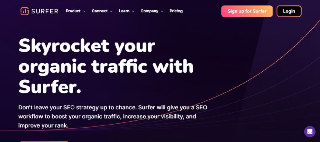 surfer seo landing page