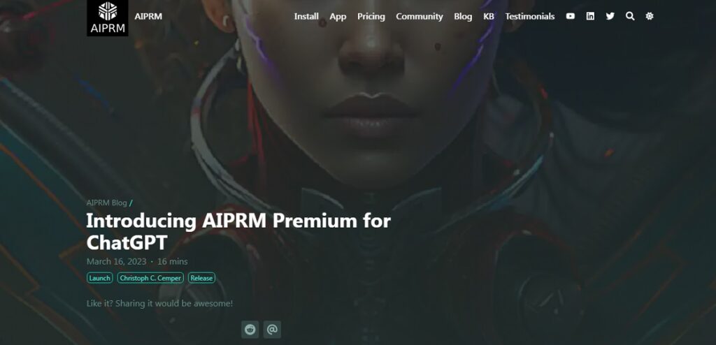 AIPRM landing page