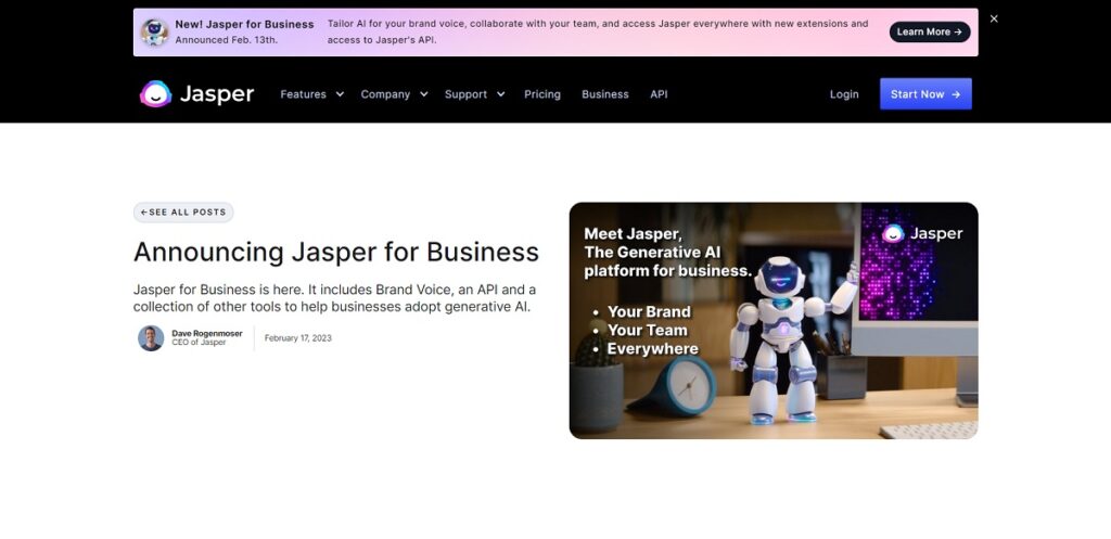 Announcing Jasper for Business.