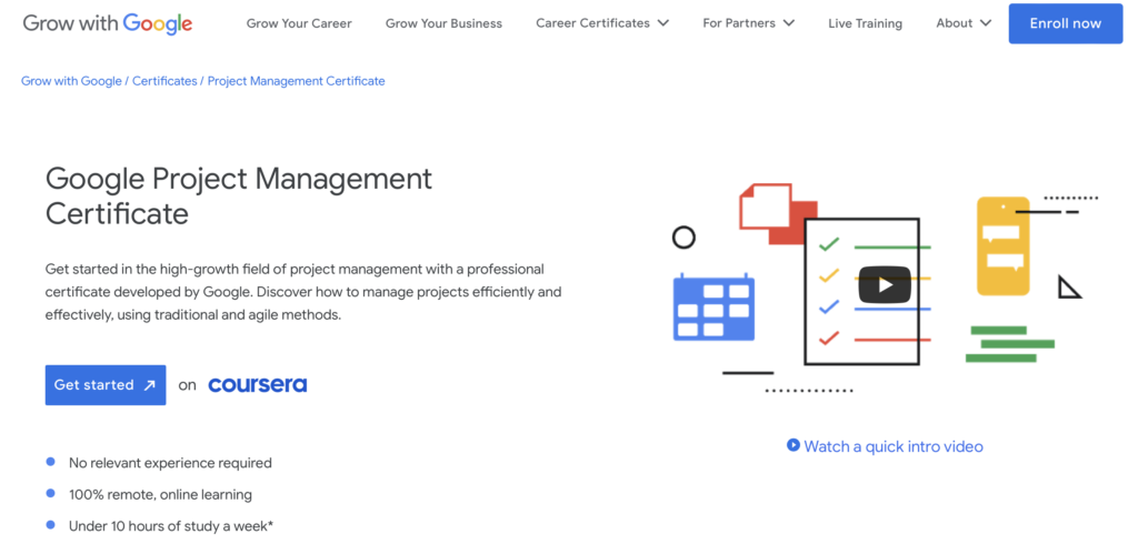quick certifications that pay well - google project management certificate