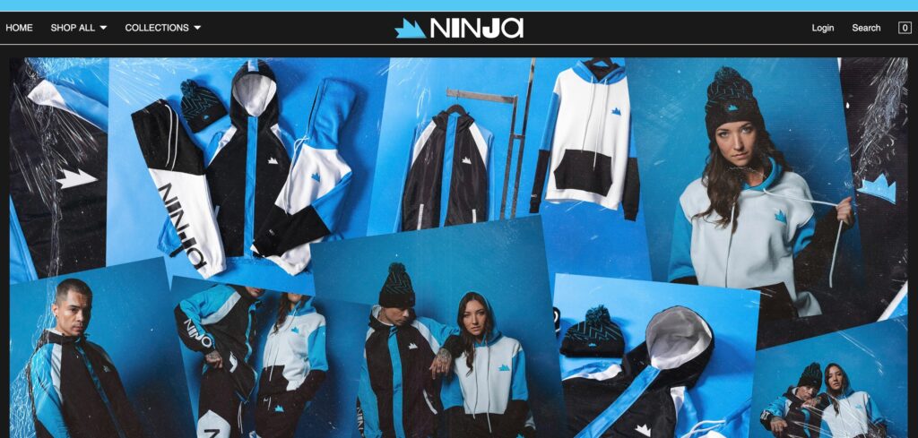 Screen shot of the Ninja merch page on Twitch