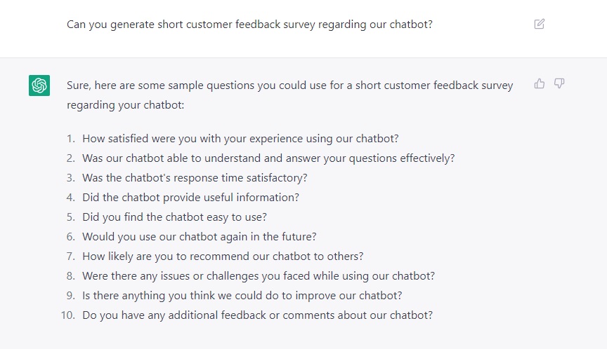 customer feedback survey.