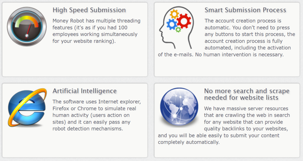 money robot smart submission process screenshot