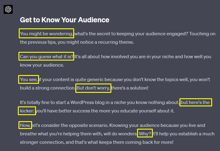 ChatGPT for Updating Content: use it to add bucket brigades