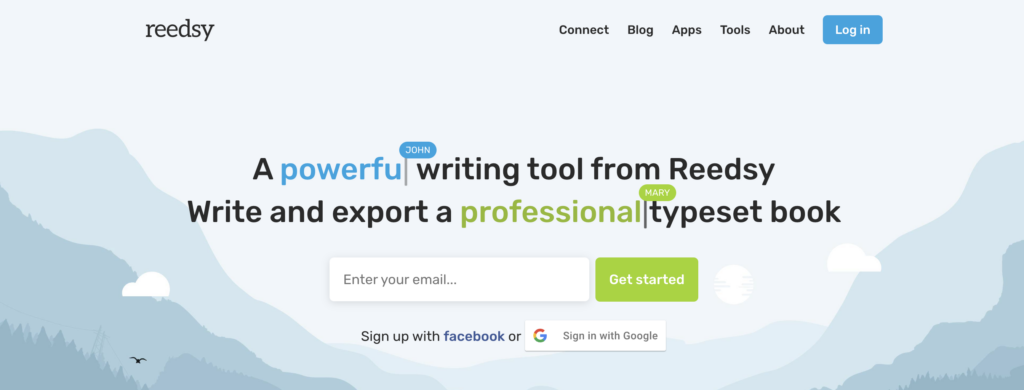 best tools for writers - reedsy book editor homepage screenshot