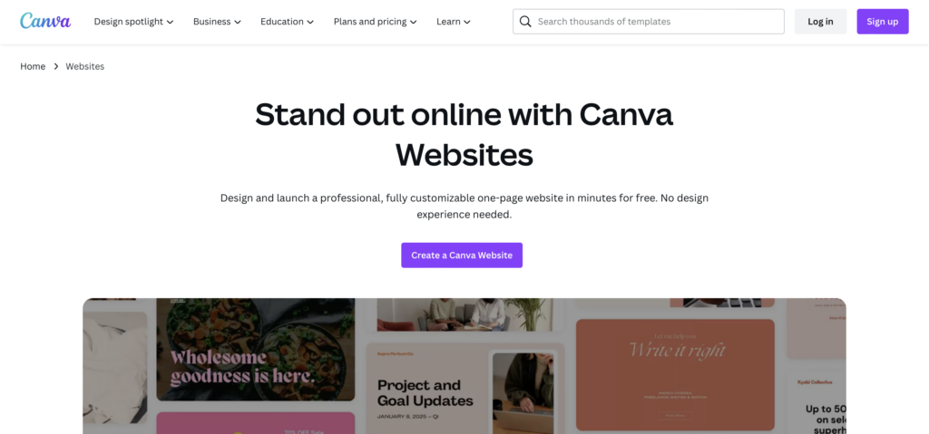 make money with canva building websites