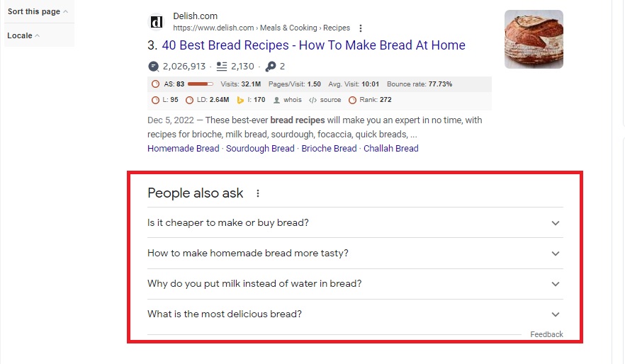 bread Recipes PAA questions.