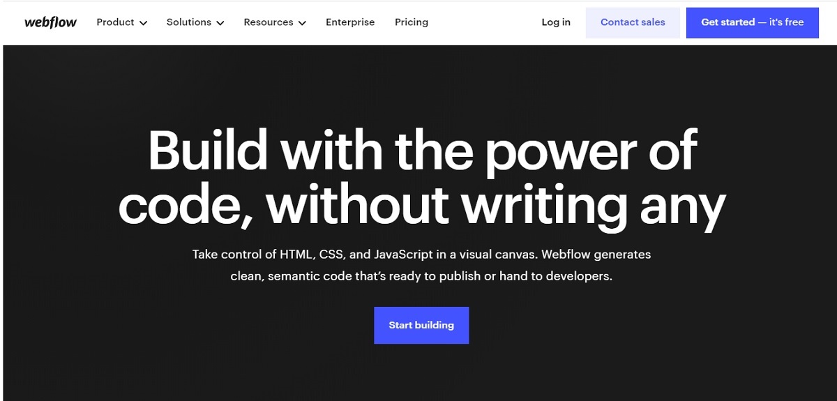 Webflow landing page.