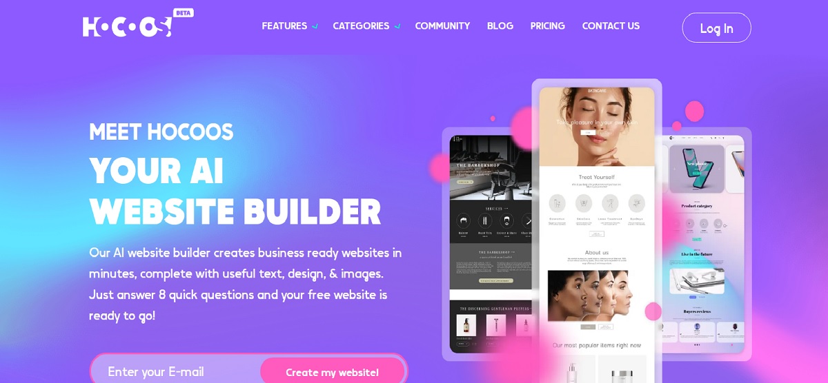 HOCOOS AI website builder.