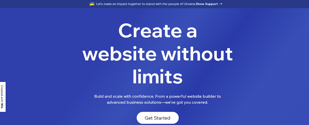 Wix landing page.
