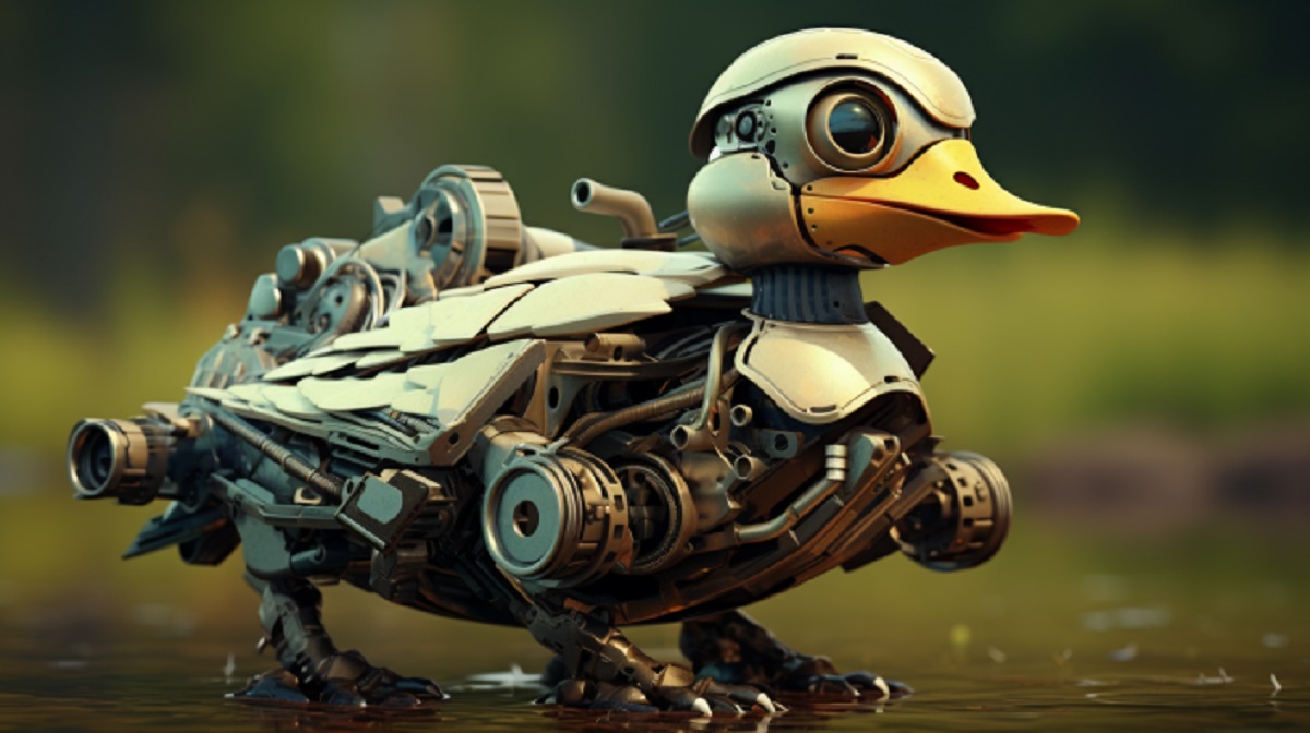 A robot looks like a duck.