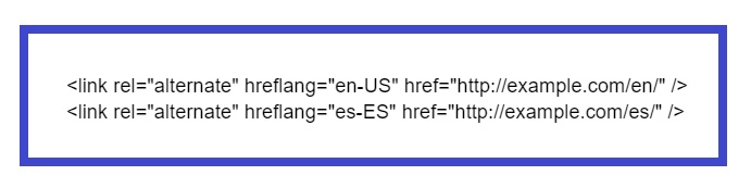 Here's a simple example of how hreflang might be used in the link element of a webpage's head section.