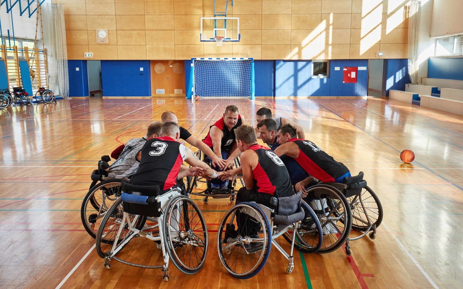 Teams Playing Wheelchair Basketball.