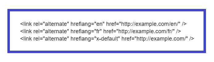 an example of how x-default might be implemented in the HTML head of a webpage.