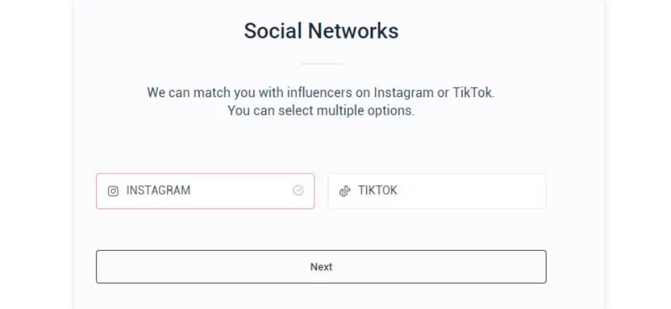 Select your social networks