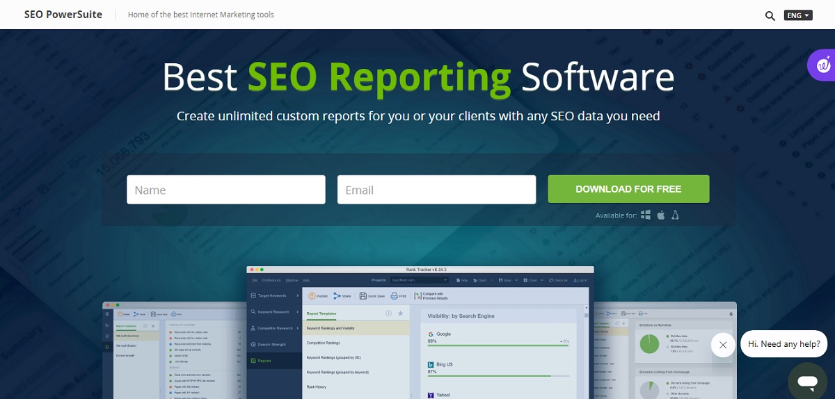 SEO PowerSuite Reporting Software.