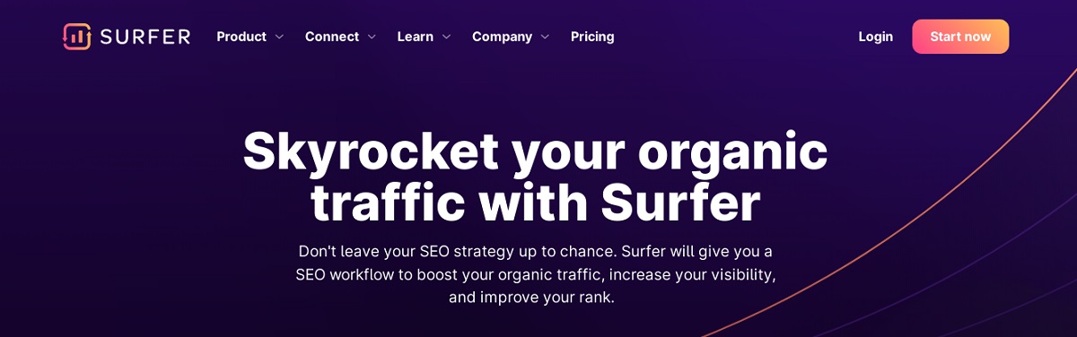 Surfer SEO to improve traffic.