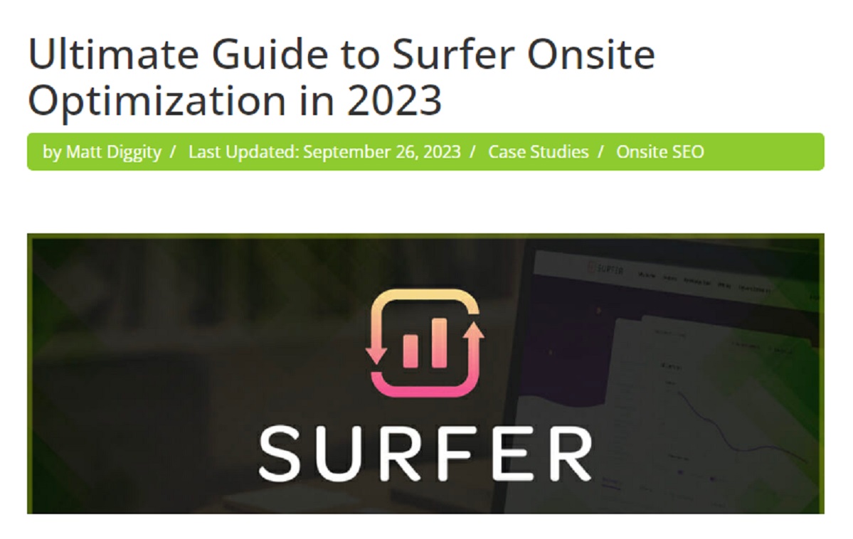 Ultimate Guide to Surfer Onsite Optimization in 2023.