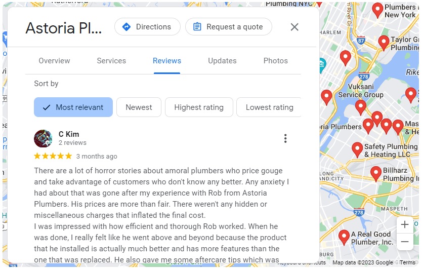 Review of a plumbing company