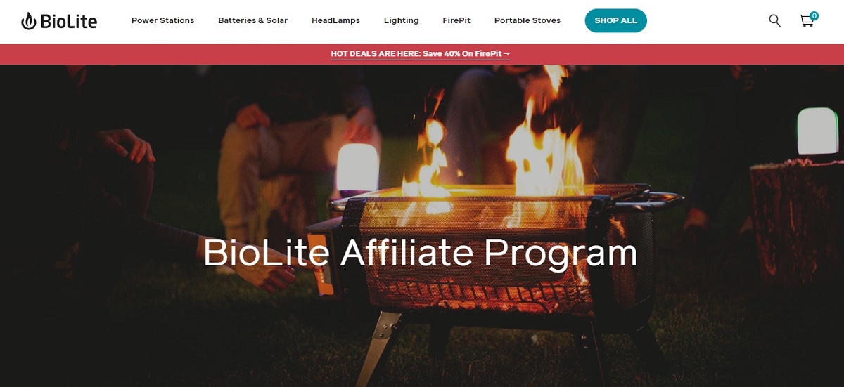 Biolite affiliate program.