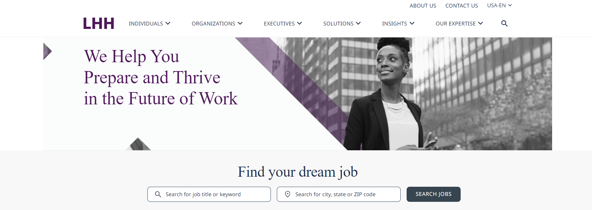 LHH recruitment landing page