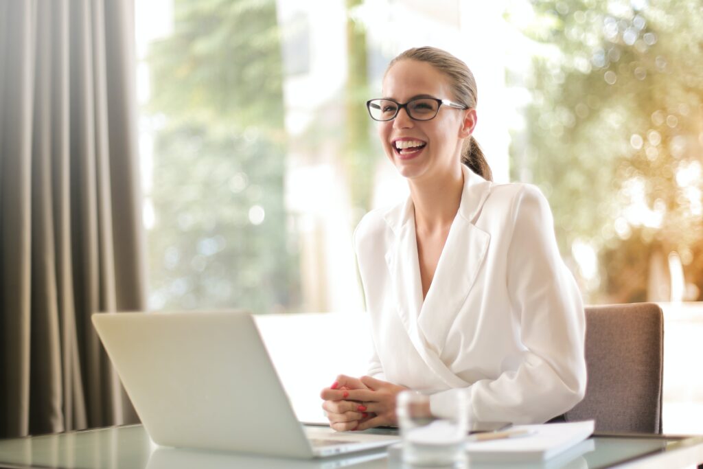 event manager at a computer